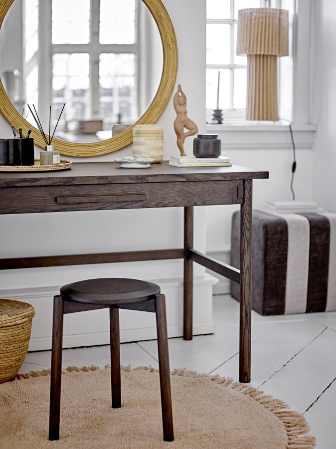 BLOOMINGVILLE Flint puf, kvadratisk - brun polyester (45x45)