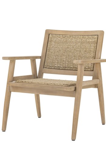 BLOOMINGVILLE Sorrento udendrs loungestol, m. armln - natur polyrattan og natur akacietr