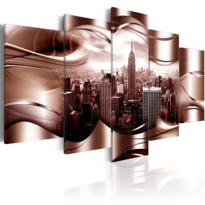 ARTGEIST billede, 5-delt - Burgundy New York - Flere strrelser