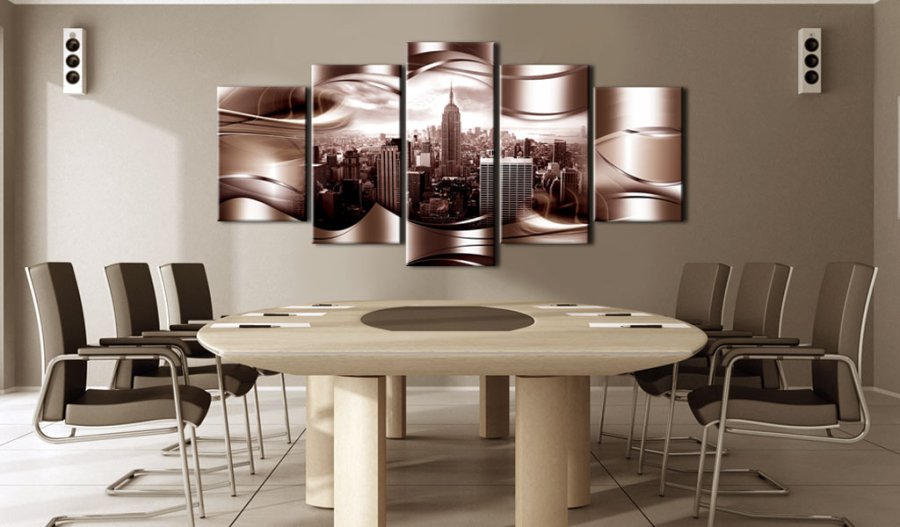 ARTGEIST billede, 5-delt - Burgundy New York - Flere strrelser