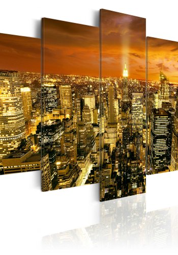 ARTGEIST billede, 5-delt - New York: amber - Flere strrelser