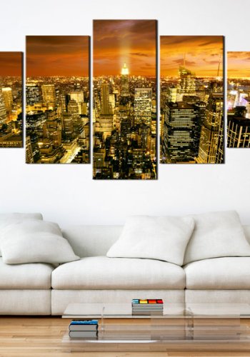 ARTGEIST billede, 5-delt - New York: amber - Flere strrelser
