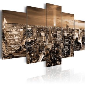 ARTGEIST billede, 5-delt - New York: night light - Flere strrelser