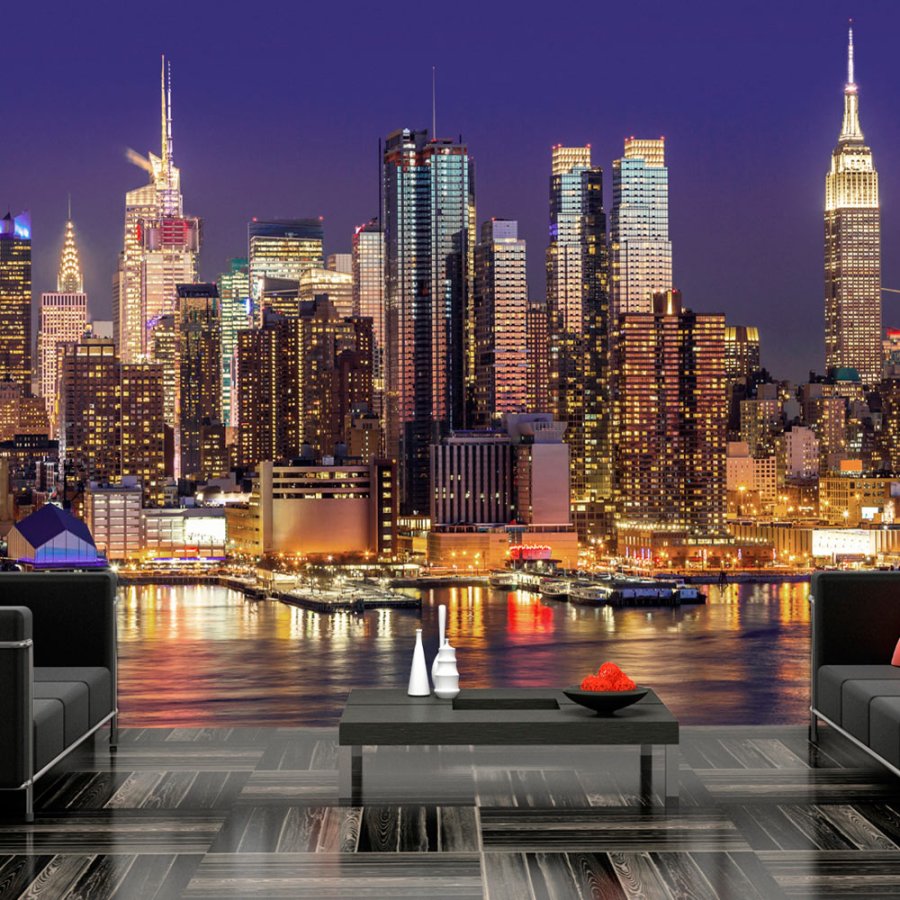 ARTGEIST fototapet - NYC: Night City, New York om natten (flere strrelser)