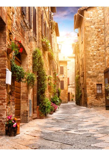 ARTGEIST fototapet - Colourful Street in Tuscany, smuk gade i Toscana