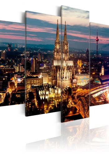 ARTGEIST billede, 5-delt - Koeln: Night Panorama - Flere Strrelser