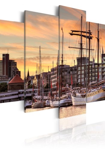 ARTGEIST billede, 5-delt - Port of Hamburg - Flere strrelser