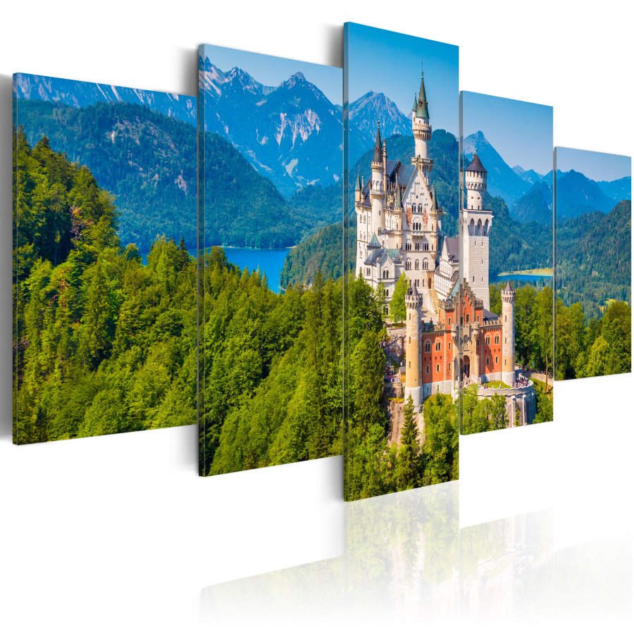 ARTGEIST billede, 5-delt - Neuschwanstein Castle - Flere strrelser