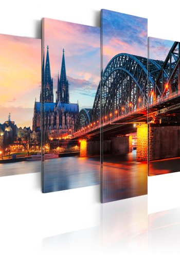 ARTGEIST billede, 5-delt - Evening in Cologne - Flere strrelser