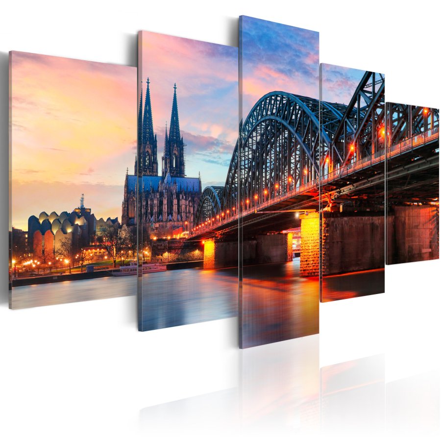 ARTGEIST billede, 5-delt - Evening in Cologne - Flere strrelser