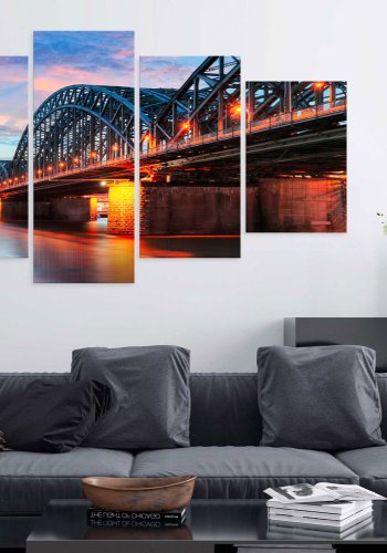 ARTGEIST billede, 5-delt - Evening in Cologne - Flere strrelser