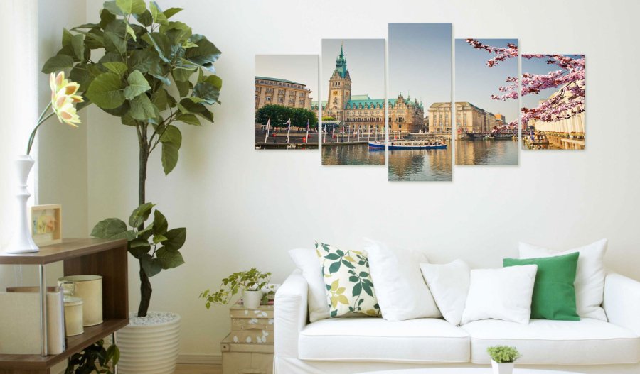 ARTGEIST billede i kork, 5-delt - Spring in Hamburg - Flere strrelser