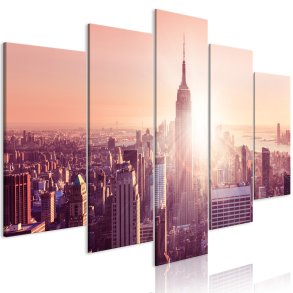 ARTGEIST billede, 5-delt - Sun over Manhattan Wide Orange - Flere strrelser