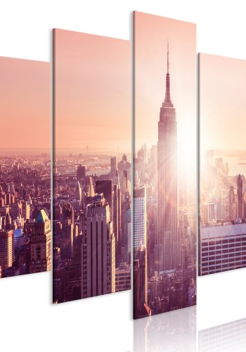 ARTGEIST billede, 5-delt - Sun over Manhattan Wide Orange - Flere strrelser