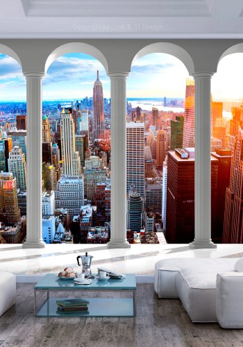ARTGEIST Fototapet - Pillars and New York, udsigt over New York (flere strrelser) 