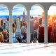 ARTGEIST Fototapet - Pillars and New York, udsigt over New York (flere strrelser) 