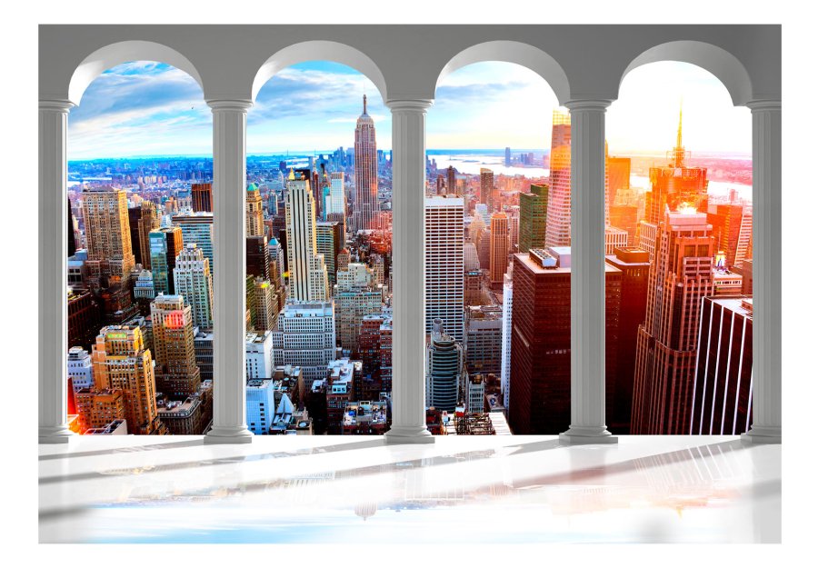 ARTGEIST Fototapet - Pillars and New York, udsigt over New York (flere strrelser) 