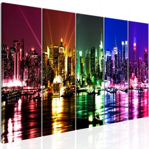 ARTGEIST billede i kork, 5-delt - Rainbow New York Narrow - Flere strrelser