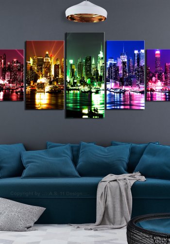 ARTGEIST billede i kork, 5-delt - Rainbow New York - Flere strrelser