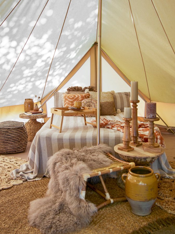 BLOOMINGVILLE Noore Piedestal Lysestage, Natur, Mango