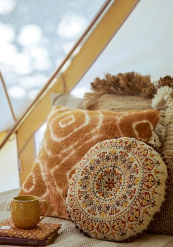 BLOOMINGVILLE Ester Pude, Orange, Bomuld W: 50cm, L: 50cm