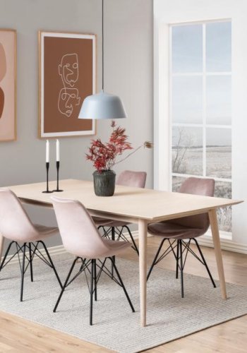 ACT NORDIC Eris spisebordsstol - stvet rosa/sort stof/metal