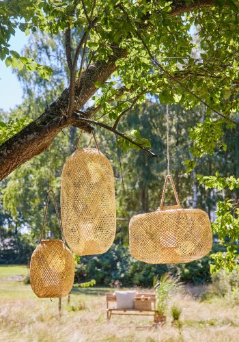 BLOOMINGVILLE Musu Lanterne m/Glas, Natur, Bambus