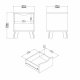 TVILUM Ikast Natbord 1 skuffe, Jackson Hickory / Hvid, 40,2 x 39,8 x 47,4 cm