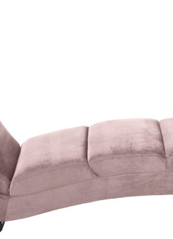 ACT NORDIC Slinky chaiselong - stvet rosa stof og sort stl (60x170)