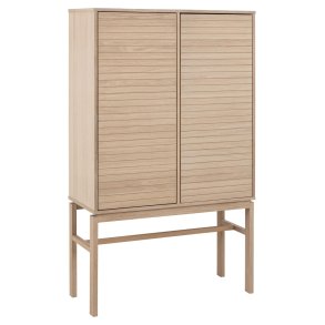 ACT NORDIC Linley skab, m. 3 lger med lamel og 4 hylder - hvidpigmenteret egefinér og eg