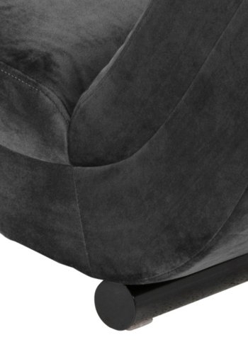 ACT NORDIC Slinky chaiselong - mrkegr stof og sort stl (60x170)