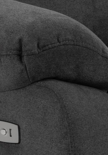 ACT NORDIC Vansbro recliner, m. el, C stik, USB-A, posefjedre - mrkegr stof og sort stl