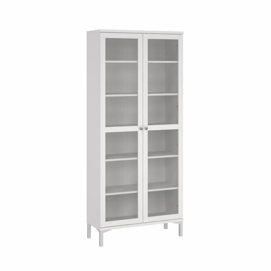 TVILUM Roma porcelnsskab med 2 lger, hvid, 88,7 x 36,25 x 202,8 cm