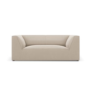 MICADONI Ruby sofa, 2 sder - beige fljl og sort plast