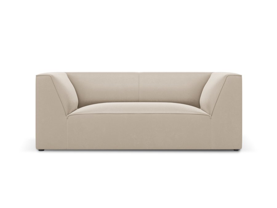MICADONI Ruby sofa, 2 sder - beige fljl og sort plast