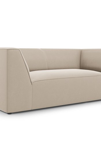 MICADONI Ruby sofa, 2 sder - beige fljl og sort plast
