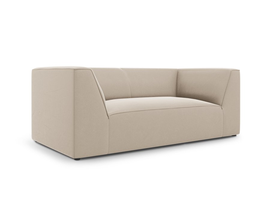 MICADONI Ruby sofa, 2 sder - beige fljl og sort plast
