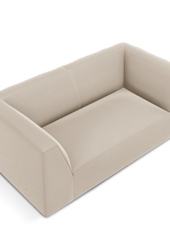 MICADONI Ruby sofa, 2 sder - beige fljl og sort plast