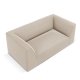 MICADONI Ruby sofa, 2 sder - beige fljl og sort plast
