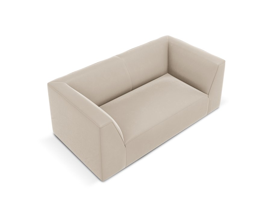 MICADONI Ruby sofa, 2 sder - beige fljl og sort plast