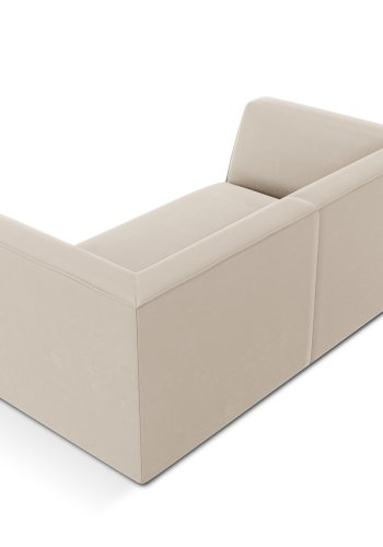 MICADONI Ruby sofa, 2 sder - beige fljl og sort plast