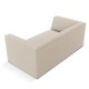 MICADONI Ruby sofa, 2 sder - beige fljl og sort plast