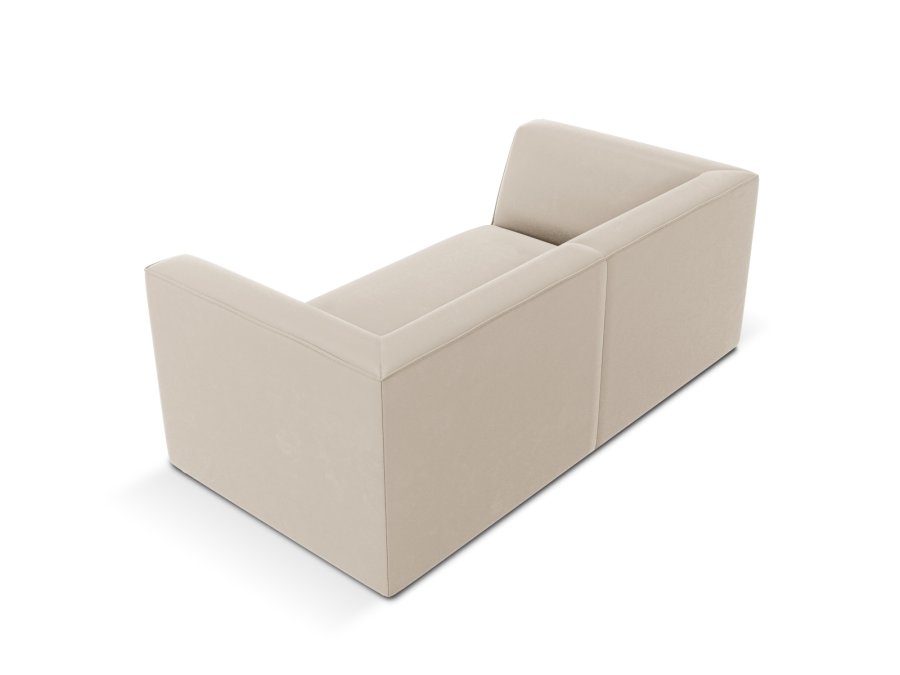 MICADONI Ruby sofa, 2 sder - beige fljl og sort plast