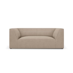 MICADONI Ruby sofa, 2 sder - beige fljl og sort plast