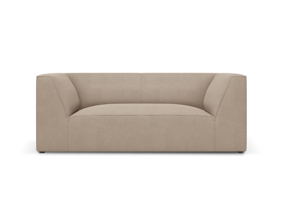 MICADONI Ruby sofa, 2 sder - beige fljl og sort plast
