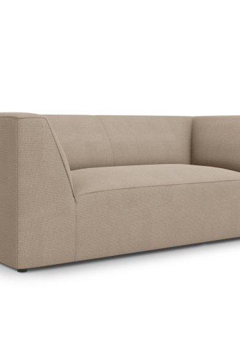 MICADONI Ruby sofa, 2 sder - beige fljl og sort plast