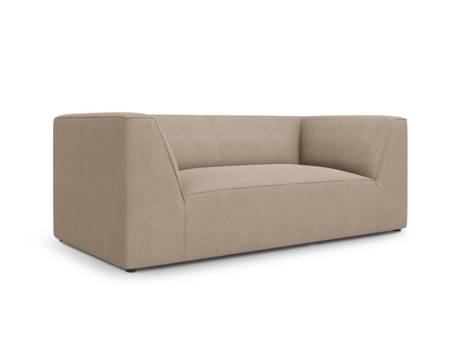 MICADONI Ruby sofa, 2 sder - beige fljl og sort plast