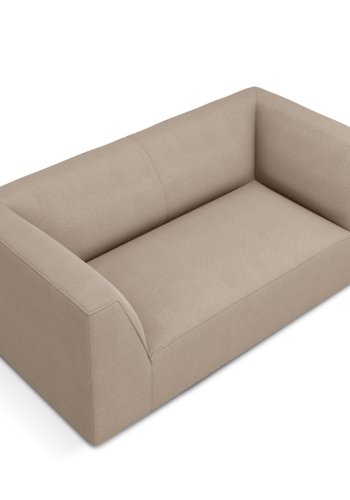MICADONI Ruby sofa, 2 sder - beige fljl og sort plast