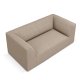 MICADONI Ruby sofa, 2 sder - beige fljl og sort plast