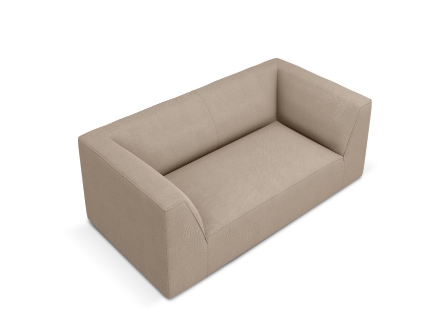 MICADONI Ruby sofa, 2 sder - beige fljl og sort plast